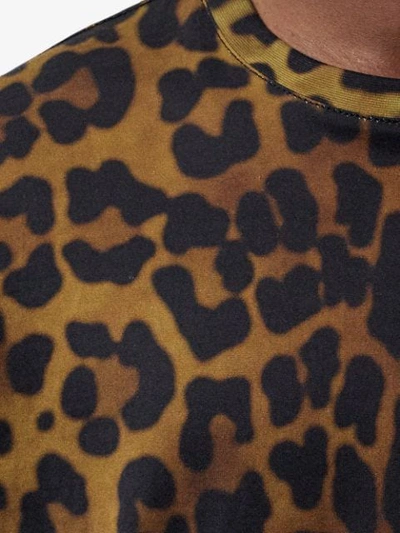 Shop Burberry Leopard Print Oversized Top - Brown