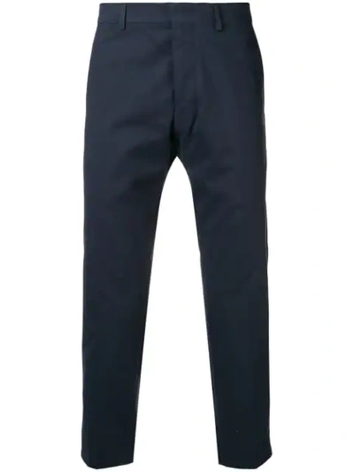 Shop Ami Alexandre Mattiussi Cropped Fit Trousers In Blue