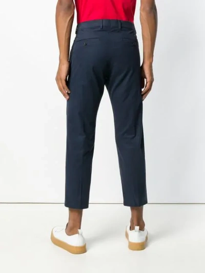 Shop Ami Alexandre Mattiussi Cropped Fit Trousers In Blue