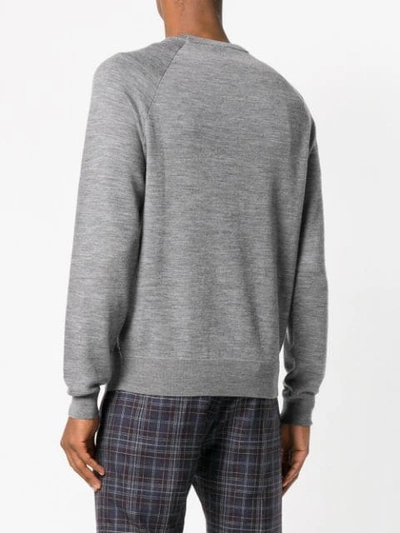 Shop Paolo Pecora Textured Crew In Grey