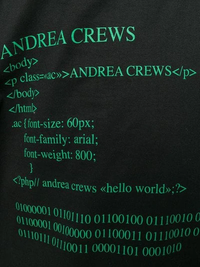 Shop Andrea Crews Code T-shirt In Black