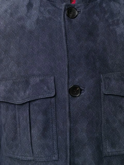 Shop Etro Suede Jacket - Blue