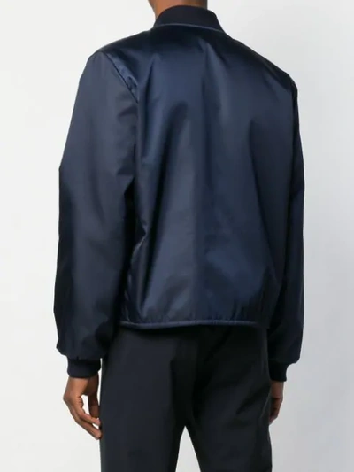 Shop Prada Zipped-up Bomber Jacket In Blue