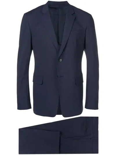 Shop Prada Formal Tailored Suit In Blue