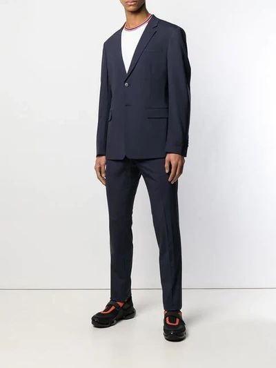 Shop Prada Formal Tailored Suit In Blue