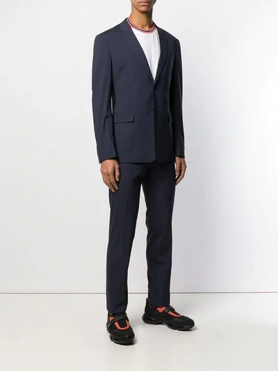 Shop Prada Formal Tailored Suit In Blue