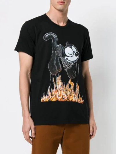 Shop Domrebel Kitty Print T-shirt In Black