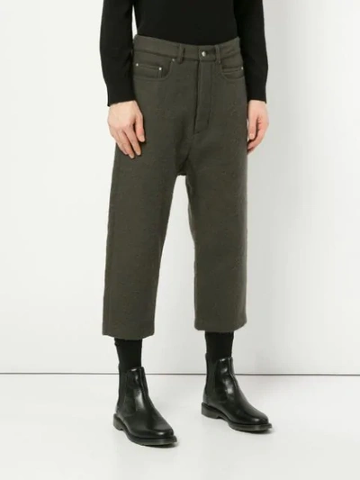 Shop Rick Owens Collapse Cropped Jeans In Grey