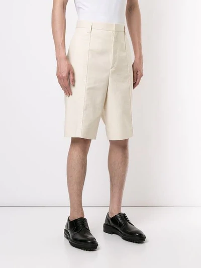 JIL SANDER WIDE LEG CHINO SHORTS - 白色