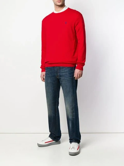 Shop Polo Ralph Lauren Classic Pullover In 007 Martin Red