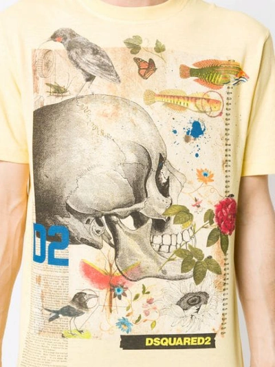 Shop Dsquared2 Anatomical Print T-shirt In Yellow