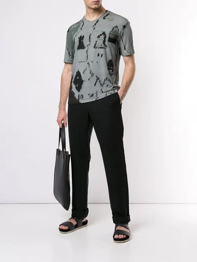 Shop Giorgio Armani Drawstring Waist Trousers In Black