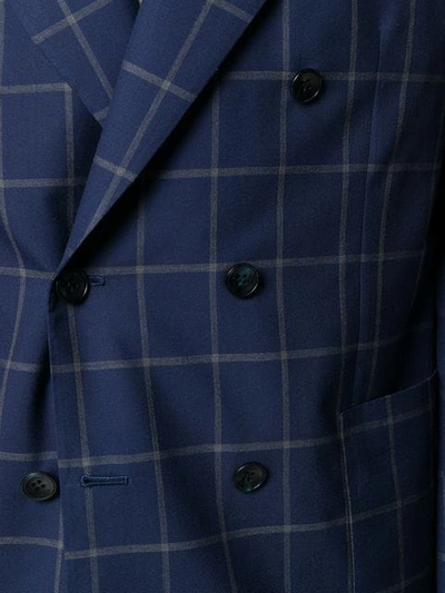 Shop Kiton Check Two-piece Formal Suit In Blue