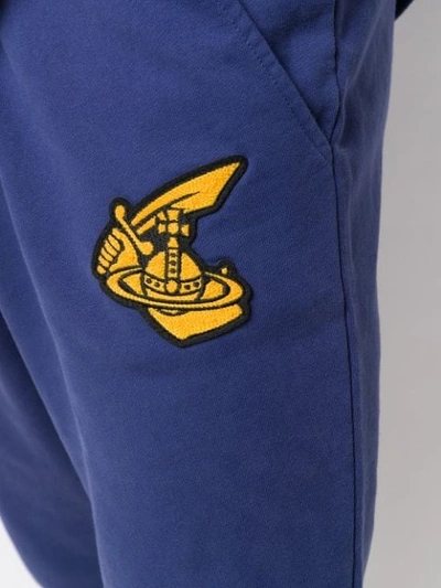 Shop Vivienne Westwood Anglomania Contrast Logo Track Pants In Blue