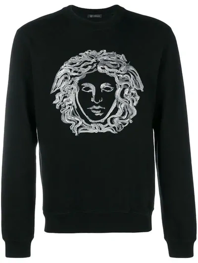 Shop Versace Medusa Sweatshirt In Black