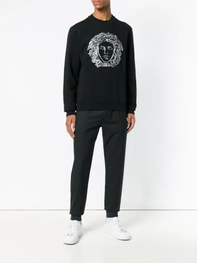 Shop Versace Medusa Sweatshirt In Black