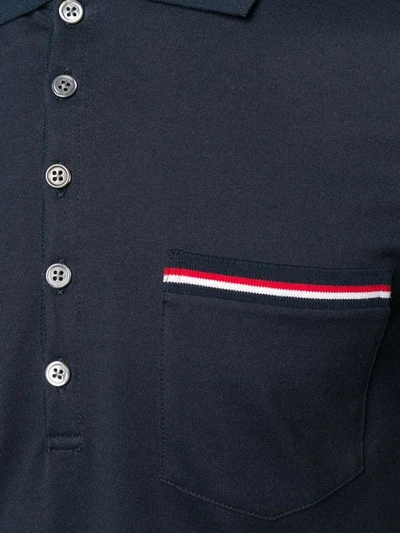 Shop Thom Browne Jersey Polo Shirt In Blue