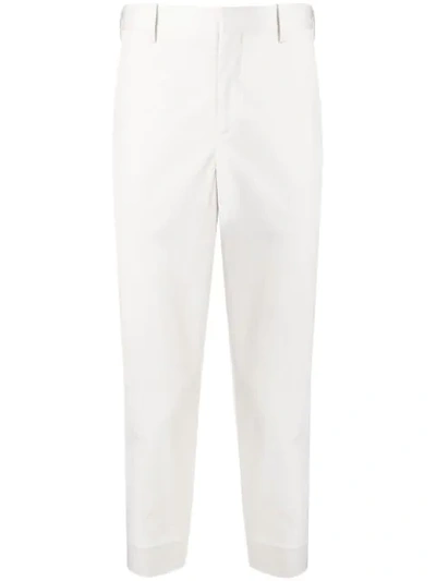 Shop Neil Barrett Cropped Tailored Trousers In Grey