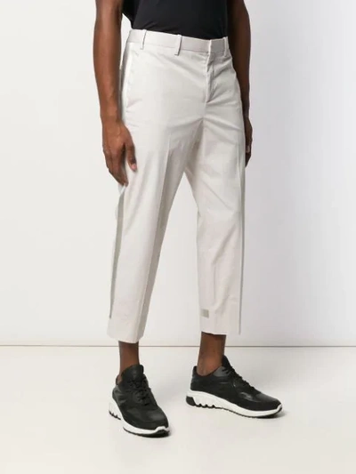 Shop Neil Barrett Cropped Tailored Trousers In Grey