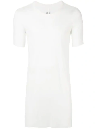 Shop Rick Owens Long-line T-shirt In White
