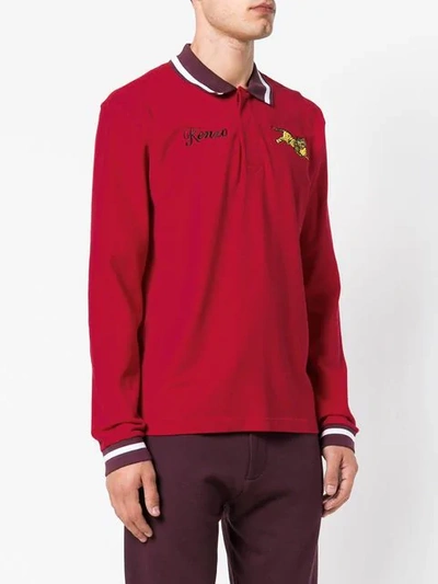 Shop Kenzo Jumping Tiger Polo Shirt - Red