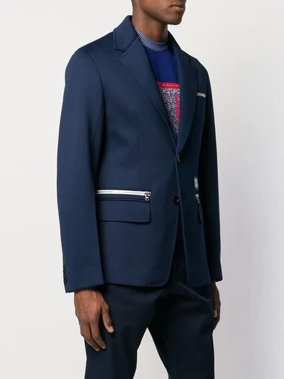 Shop Prada Structured Blazer In Blue