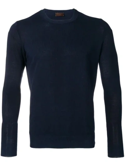 Shop Altea Slim-fit Knitted Sweater - Blue