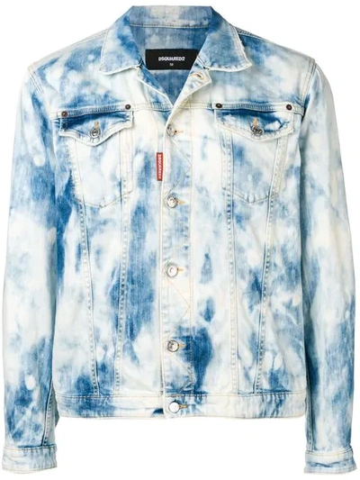 Shop Dsquared2 Dan Shreaded Bleach Jacket In Blue