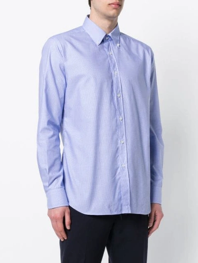 Shop Xacus Gingham Button Down Shirt In Blue