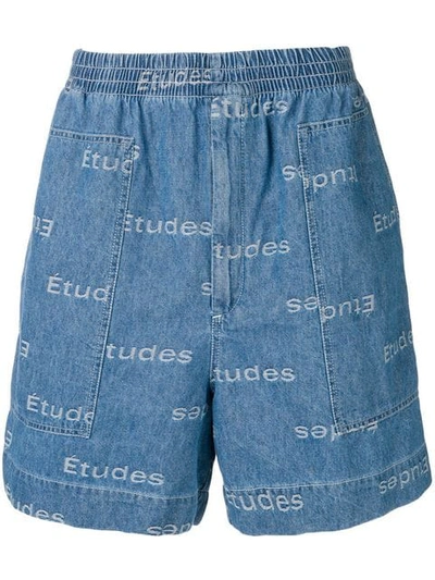 Shop Etudes Studio Verite Jacquard Shorts In Blue