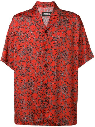 REPRESENT FLORAL PRINT SHIRT - 红色