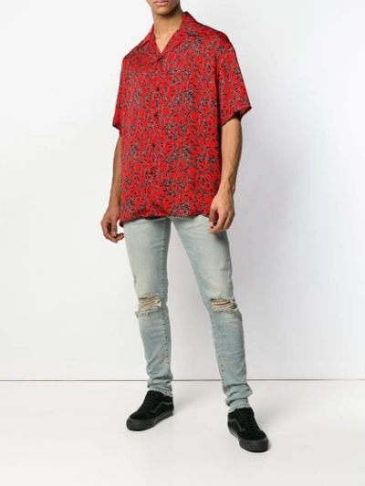 REPRESENT FLORAL PRINT SHIRT - 红色