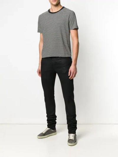 Shop Saint Laurent Striped T-shirt In Black