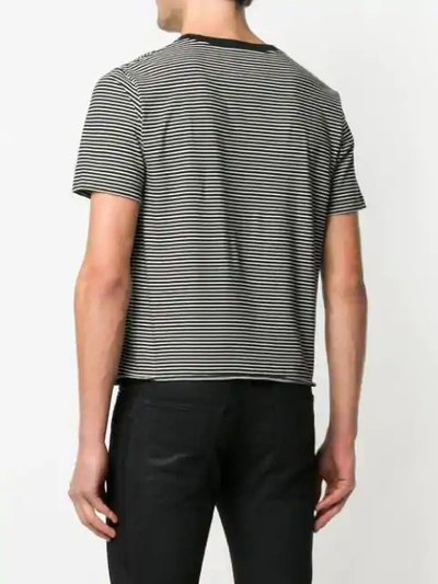 Shop Saint Laurent Striped T-shirt In Black