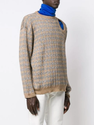 Shop Raf Simons Camel Knit Sweater In Neutrals