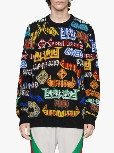 Shop Gucci Metal Mix Wool Sweater In Black