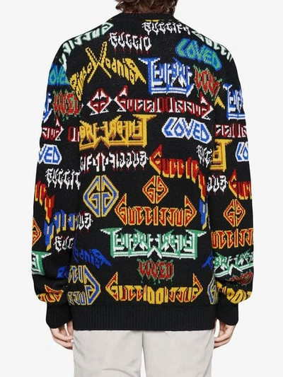 Shop Gucci Metal Mix Wool Sweater In Black