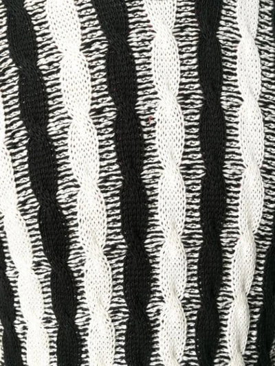 Shop Saint Laurent Striped Sweater In 1095 Nero+bianco