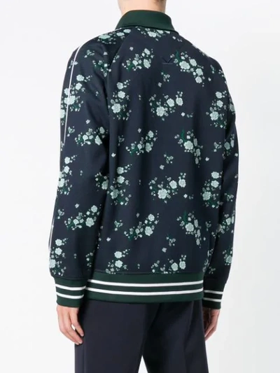 Shop Kenzo Floral Print Sports Jacket - Blue