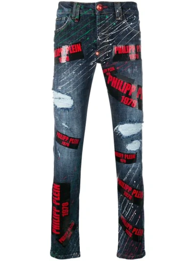 Shop Philipp Plein Super Skinny Jeans - Blue