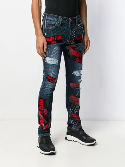 Shop Philipp Plein Super Skinny Jeans - Blue