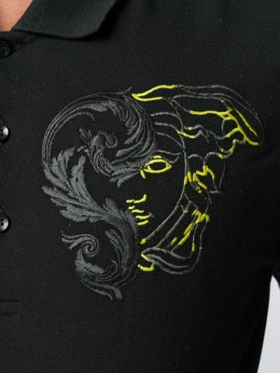 Shop Versace Medusa Motif Polo Shirt In Black