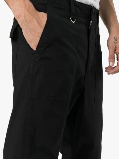 Shop Sophnet . Drop-crotch Cropped Trousers - Black
