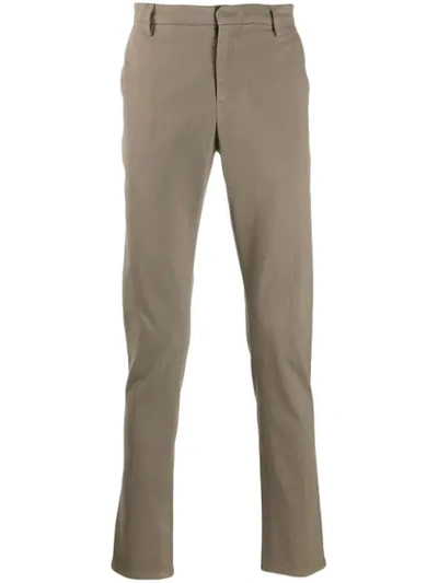 Shop Dondup Classic Chinos In Grey