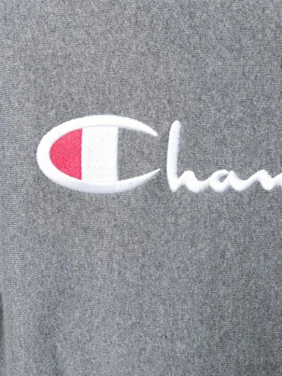 Shop Champion Embroidered Logo Hoodie In Em519 Dark Grey