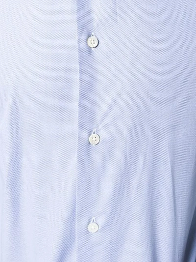 Shop Canali Long-sleeve Fitted Shirt In Blue