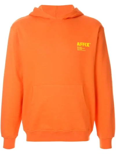 Shop Affix Logo Print Hoodie In Orange