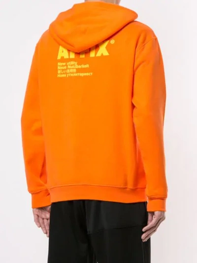 Shop Affix Logo Print Hoodie In Orange