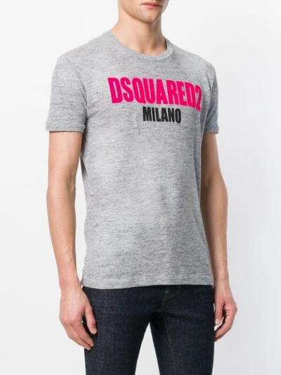 Shop Dsquared2 Logo Print T-shirt In Grey