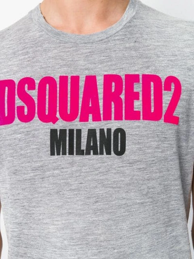 Shop Dsquared2 Logo Print T-shirt In Grey